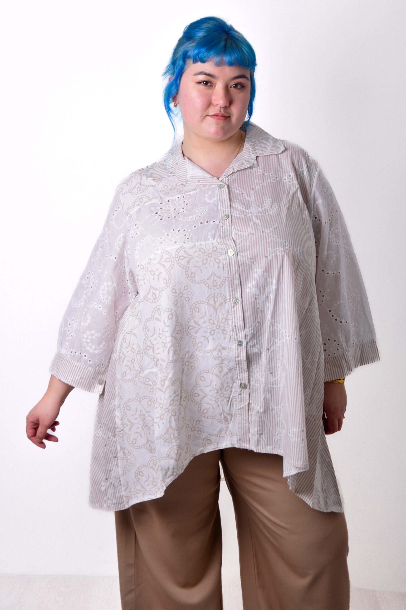 Chemise tunique beige
